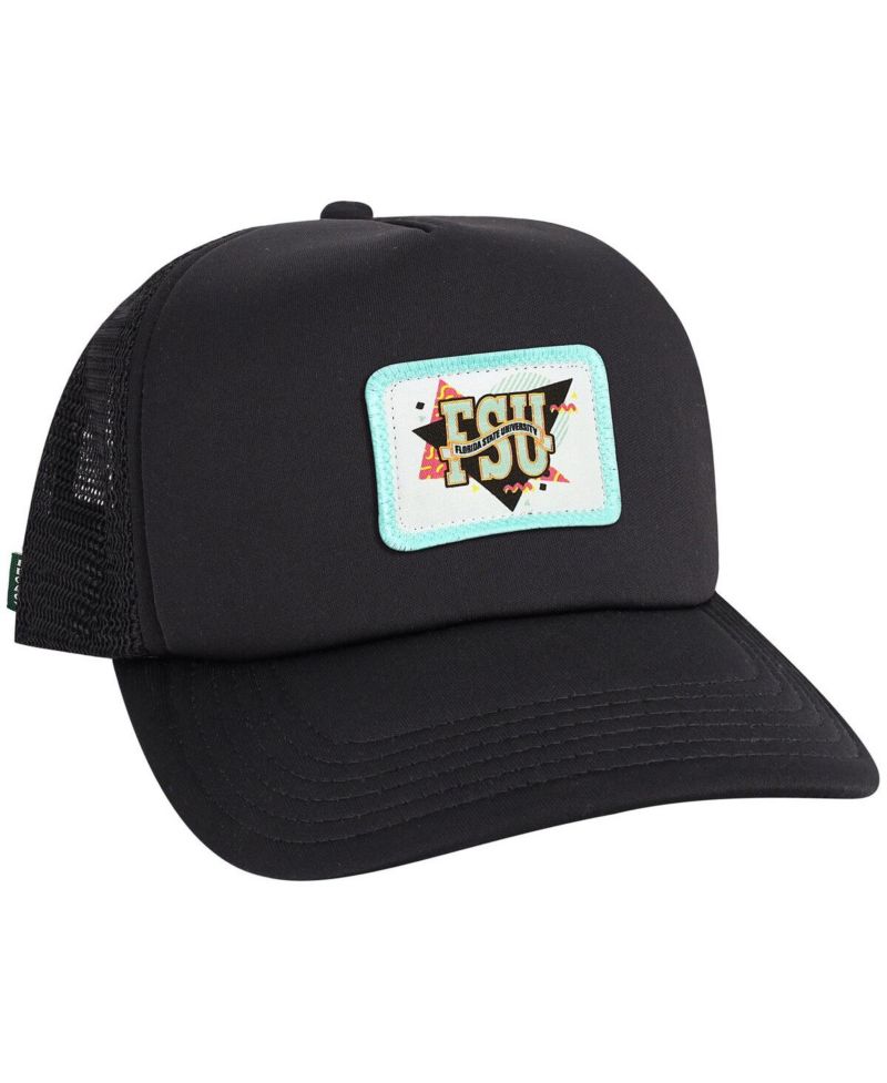Men's Black Florida State Seminoles Beach Club Laguna Trucker Snapback Adjustable Hat