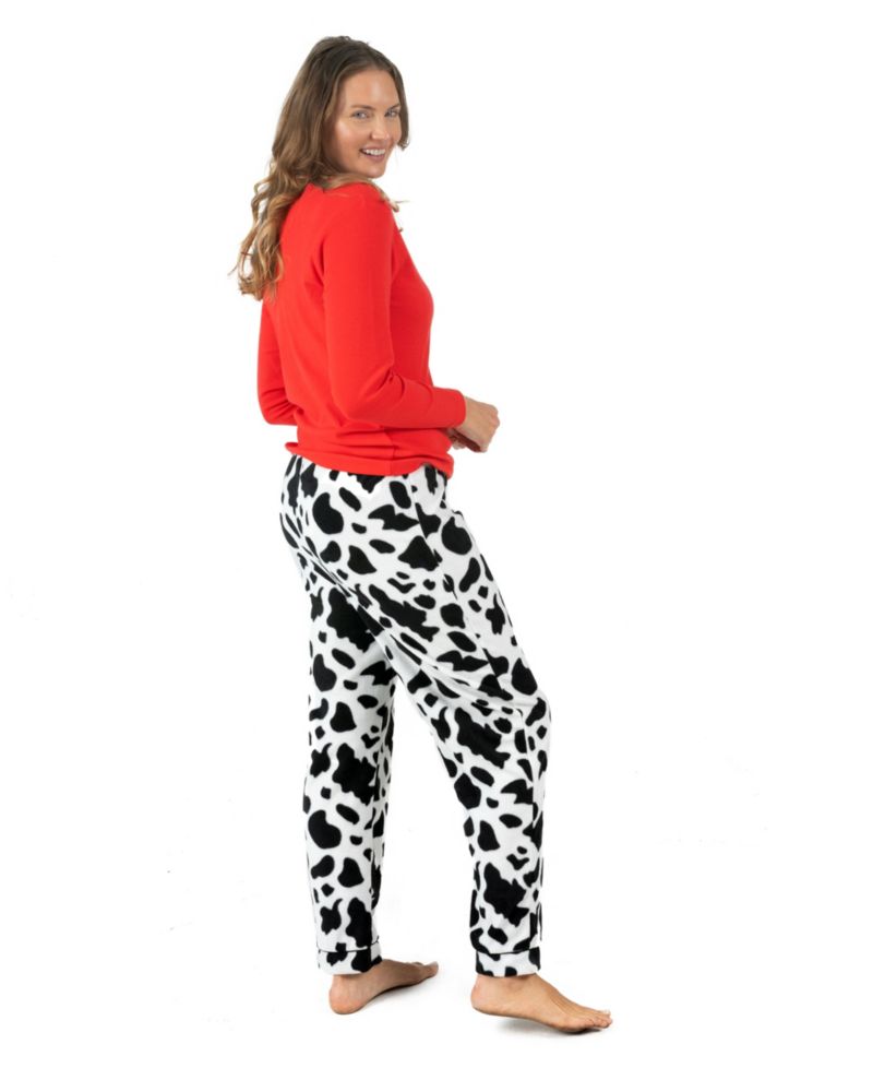 Women's Cotton Top and Fleece Pants Holiday Pajamas