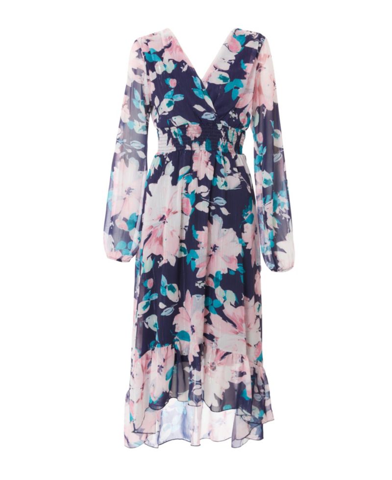 Women's Chiffon Long Sleeve Midaxi Dress