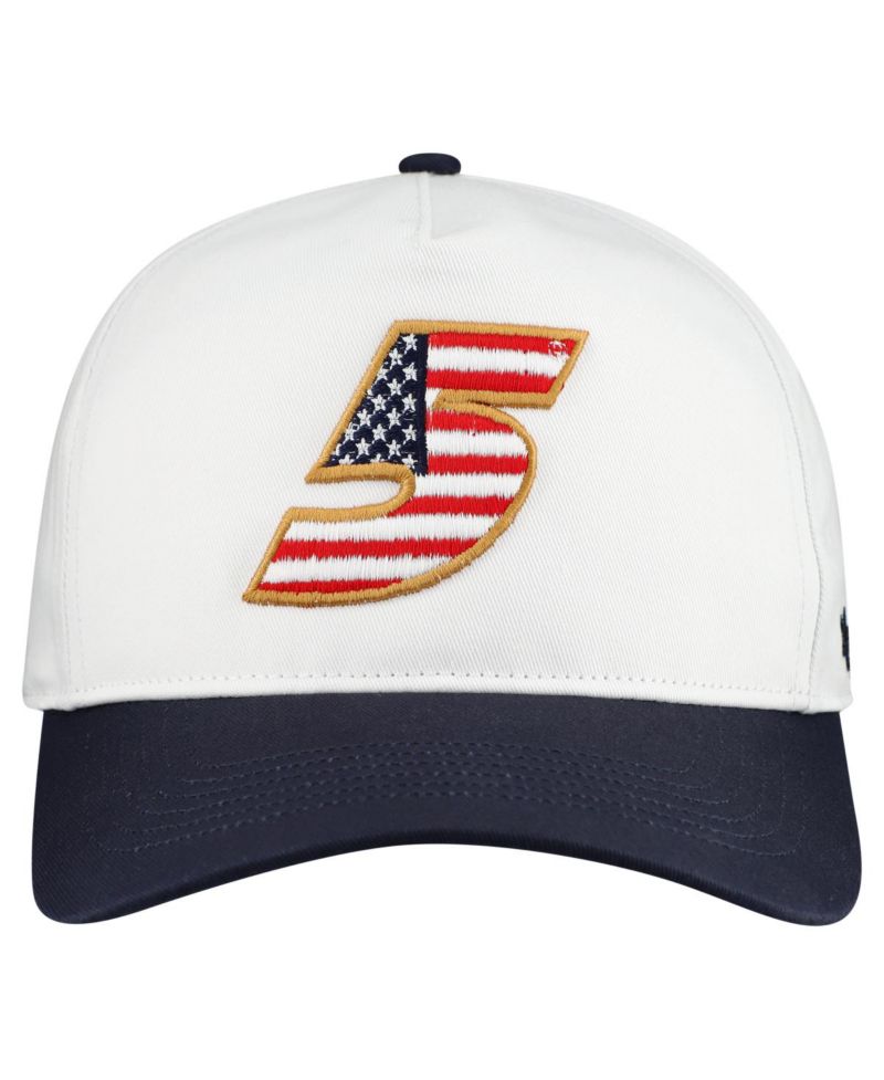 Men's White Kyle Larson Flag Fill Two-Tone Team Adjustable Hitch Hat
