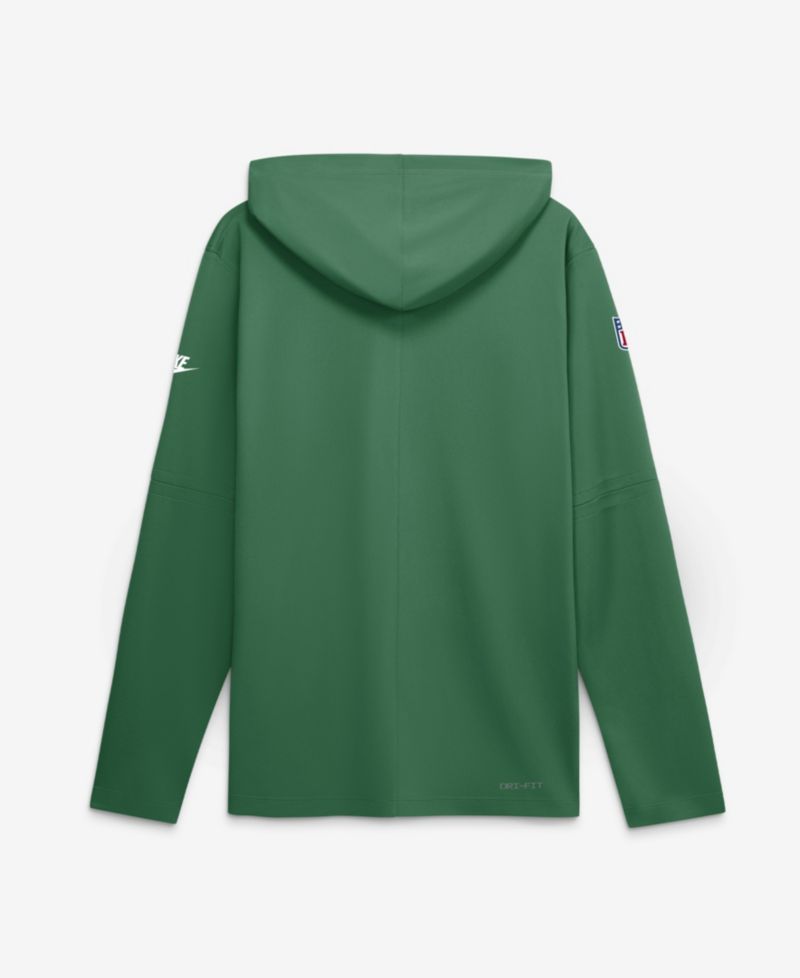 Men's Kelly Green Philadelphia Eagles Sideline Dri-FIT Long Sleeve Hooded T-Shirt