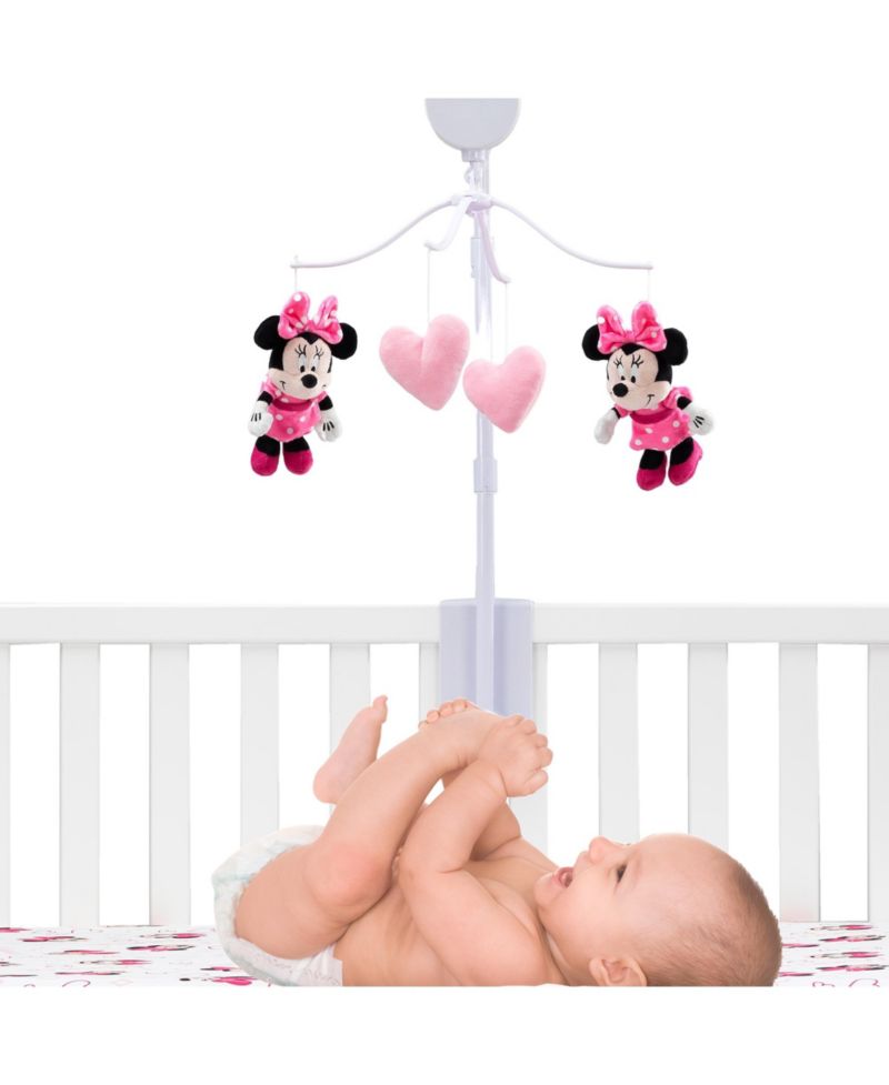 Lambs and Ivy Disney Baby Minnie Mouse Love Pink Musical Baby Crib Mobile Soother
