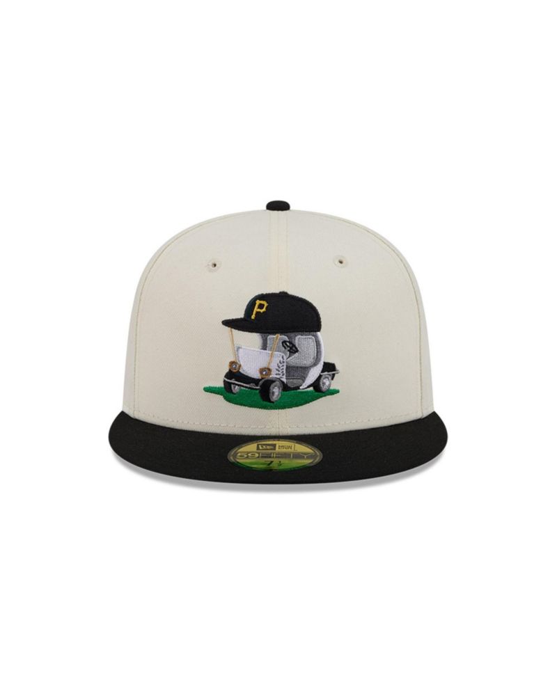 Men's Cream/Black Pittsburgh Pirates Bullpen Cart 59FIFTY Fitted Hat