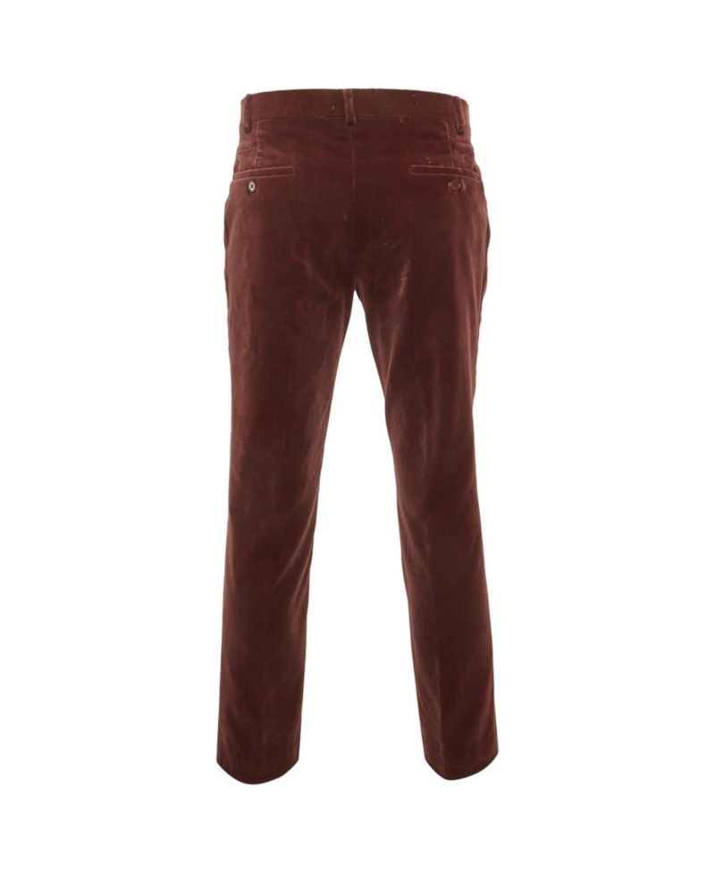 Pre-Owned HERMES Men's Burgundy Straight Fit Pants