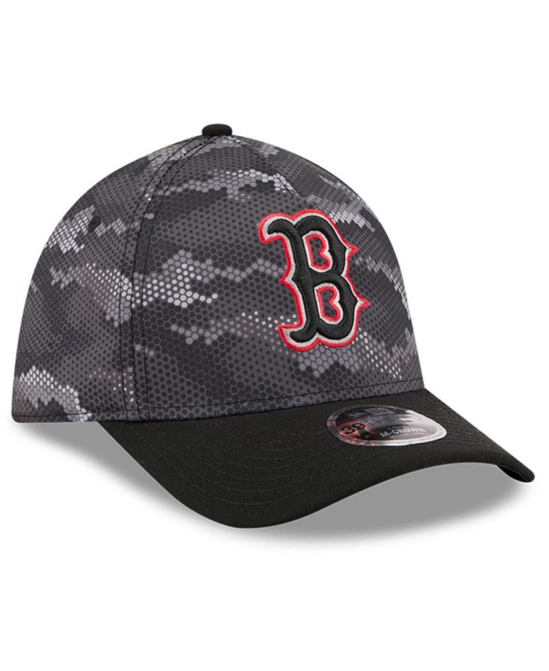 Men's Black Boston Red Sox Camo 39THIRTY A-Frame Flex Hat