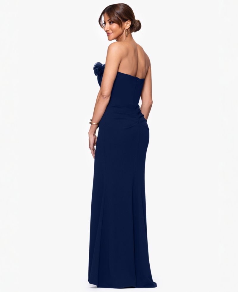 Plus Strapless Long Gown