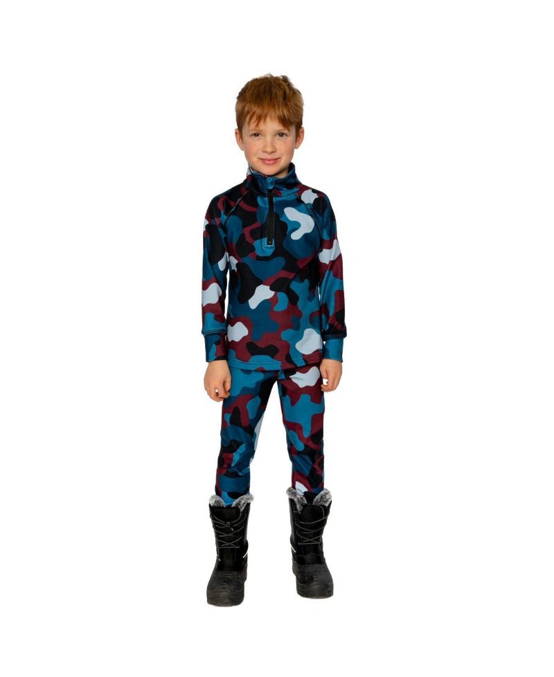 Little and Big Boy(6-14) Two Piece Thermal Underwear Camouflage Print