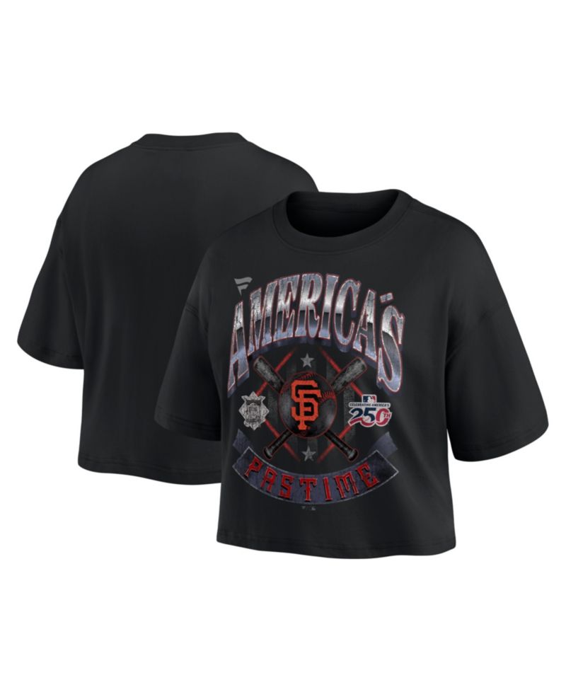 Women's Black San Francisco Giants Americana Crop T-Shirt