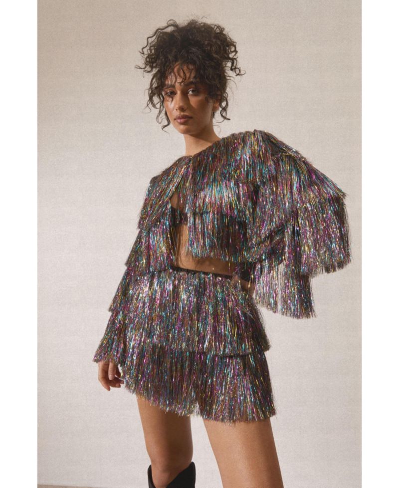 Women's Tinsel Tiered Shorts