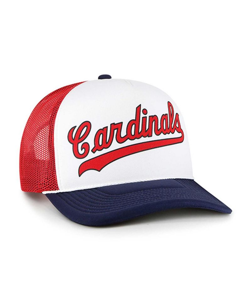 Men's White St. Louis Cardinals Foam Front Script Trucker Snapback Hat