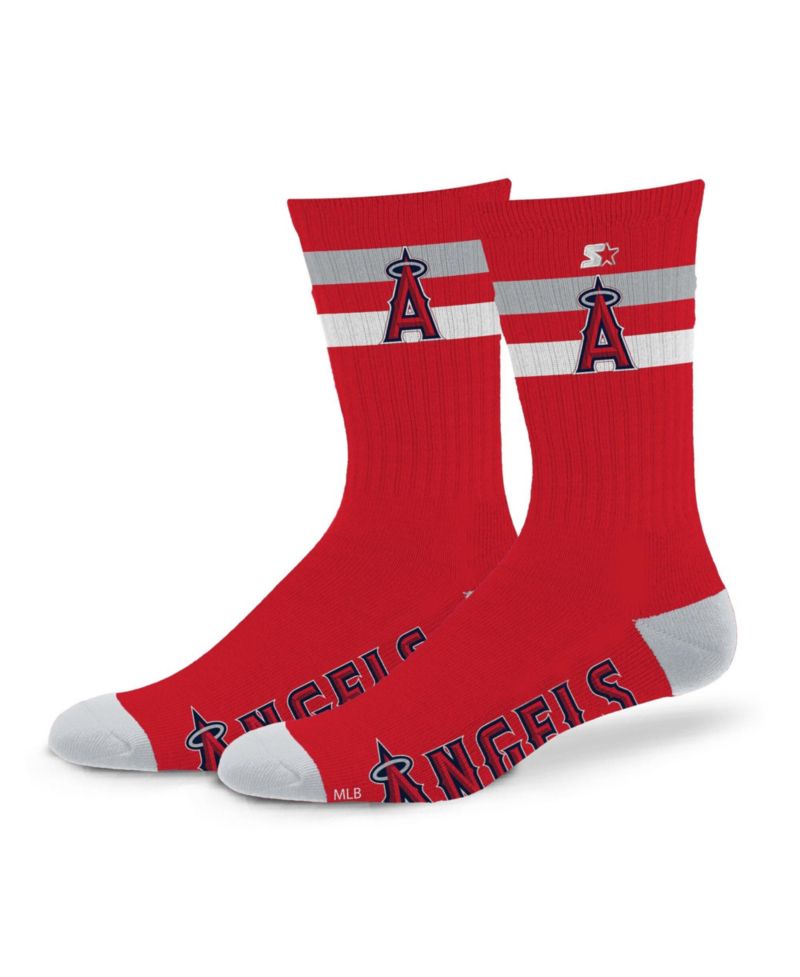 Men's and Women's Los Angeles Angels Team Color Two-Stripe Crew Socks