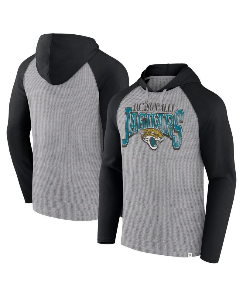 Men's Gray Jacksonville Jaguars Under Center Long Sleeve Hoodie T-Shirt