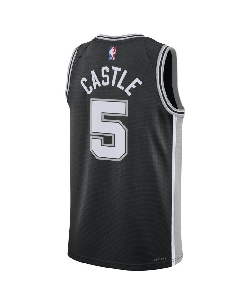 Men's and Women's Stephon Castle Black San Antonio Spurs Swingman Icon Edition Jersey