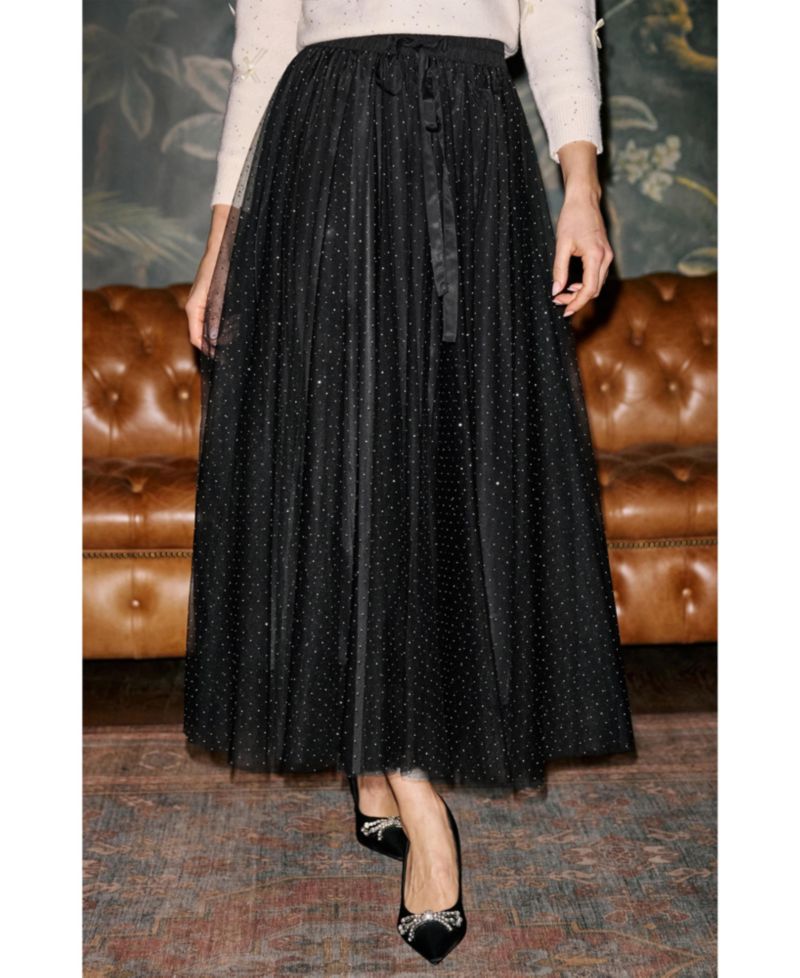 Women's Diamonte Tulle Maxi Skirt