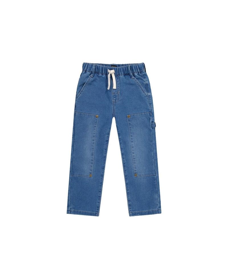 Baby Unisex (0-24)months French Terry Denim Evolutive Pants Denim