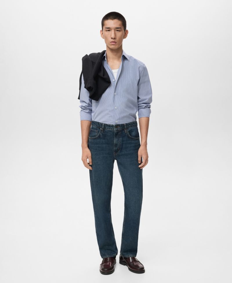 Men's Cotton Striped Slim-Fit Shirt