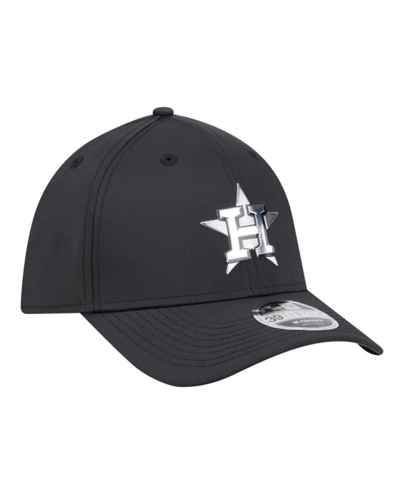 Men's Black Houston Astros Metallic 39THIRTY M-Crown Flex Hat