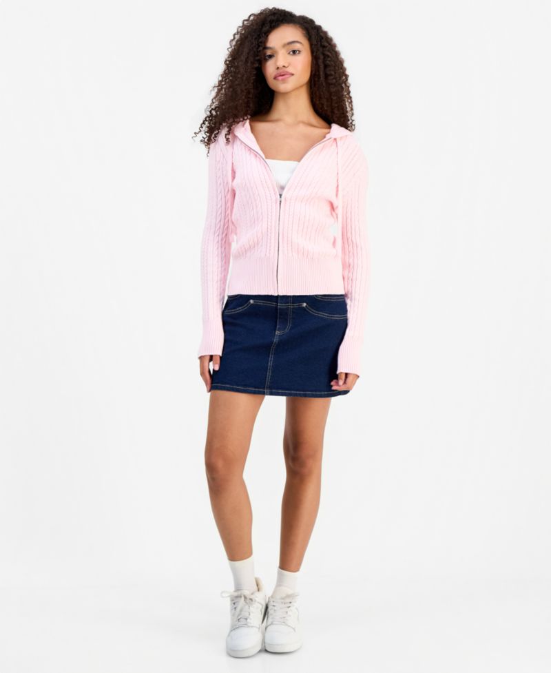 Women's Cable-Knit Zippered Hoodie