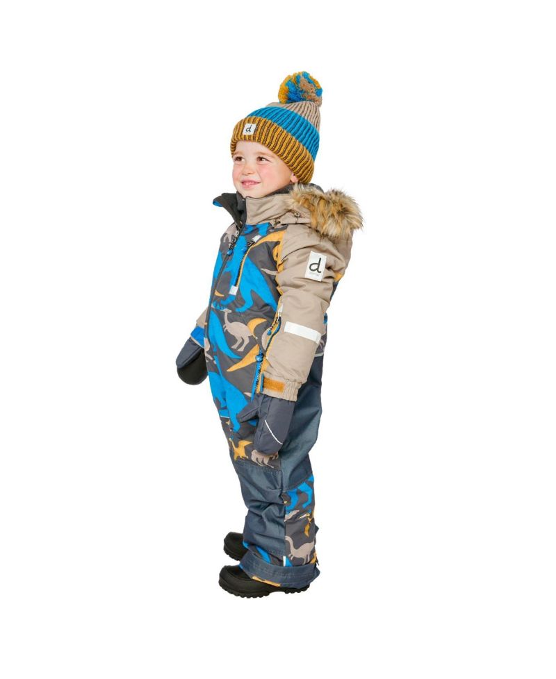Little and Big Boy (6-14) One Piece Play Snowsuit Dinosaur Print