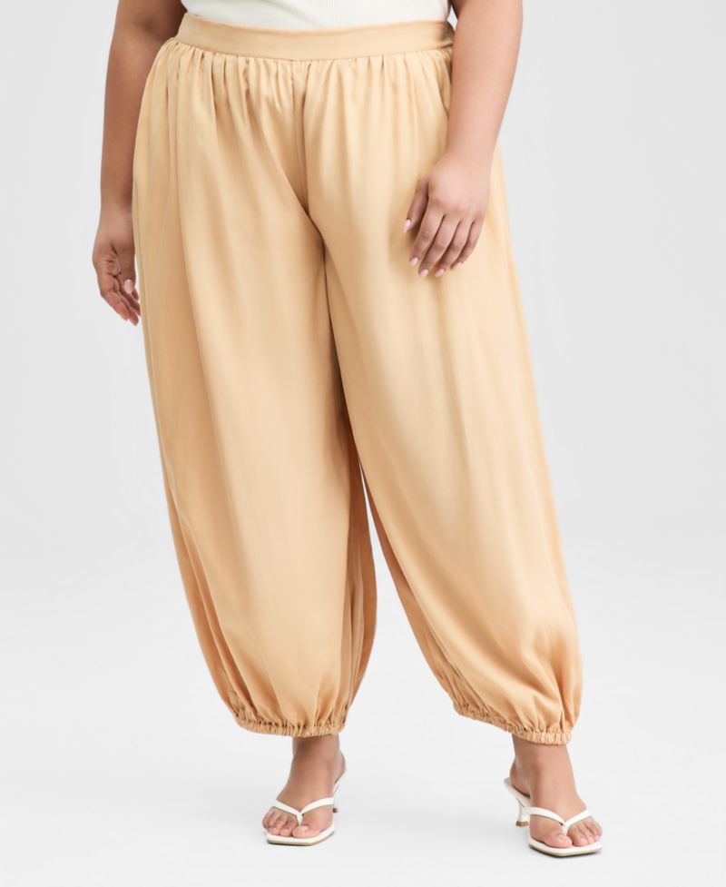 Trendy Plus Size Pull-On Elastic-Hem Balloon Pants