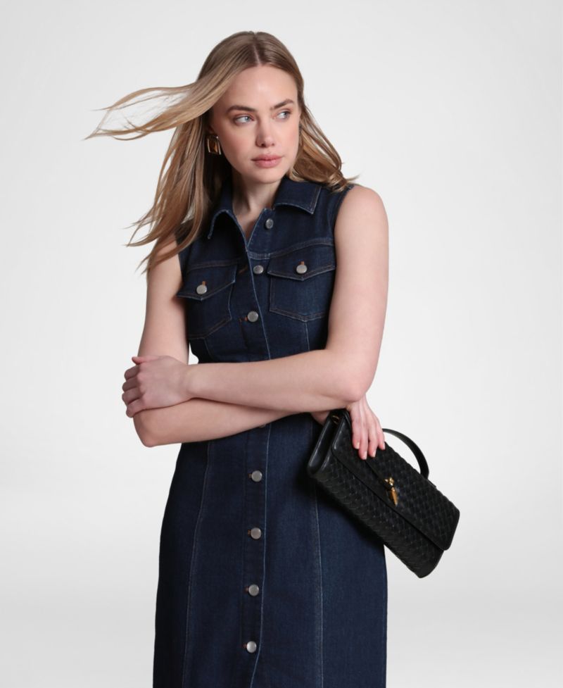 Women's Sleeveless Stretch Denim Dress