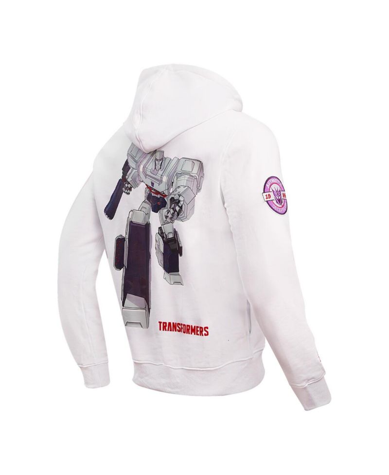Men's and Women's White Transformers No Mercy Pullover Hoodie
