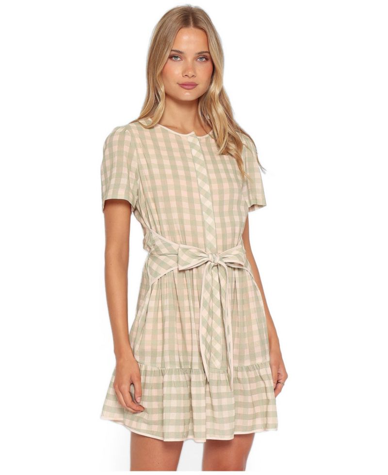 Women's Lorry Gingham-Print Tie-Front Mini Dress