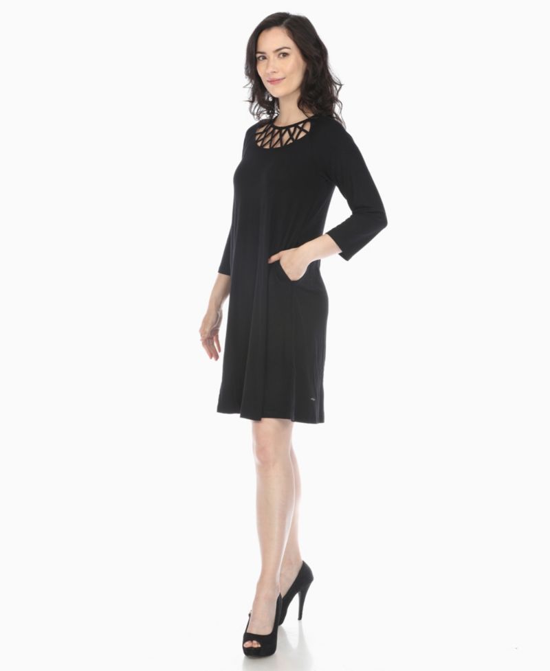 Women's Criss Cross Neckline A-line Dress