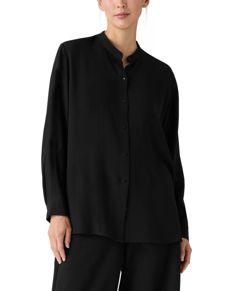 Eileen Fisher Women's Mandarin Collar Shirt