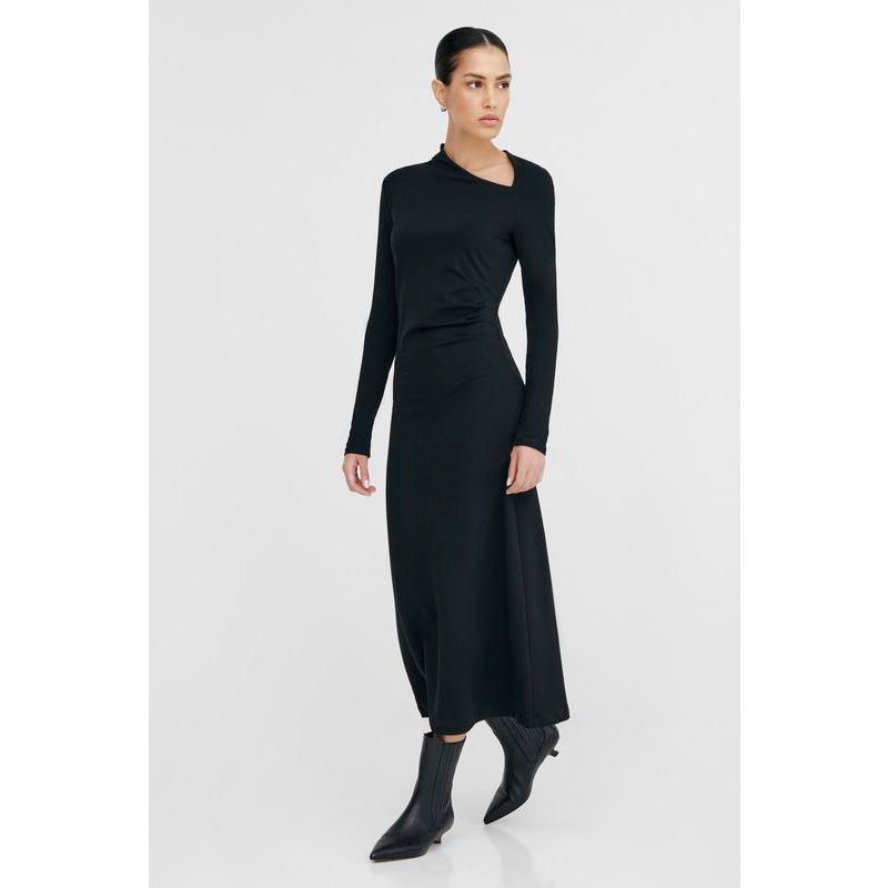 Women's Marla Fitted Bodice A-Line V-Neck Midi Dress with Back Slit