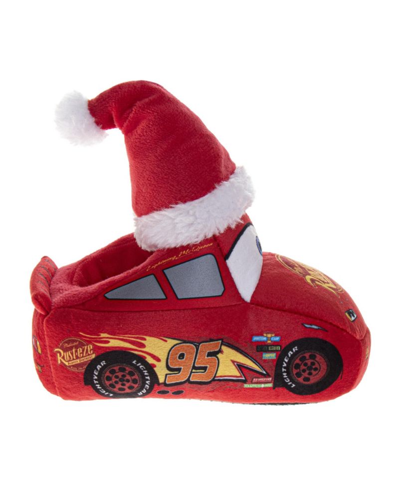 Cars Christmas Slippers Boys' Lightning McQueen Mater Cozy Warm Holiday Theme Soft Plush (Toddler Sizes 5-10/ Little Kid Sizes 11-1)