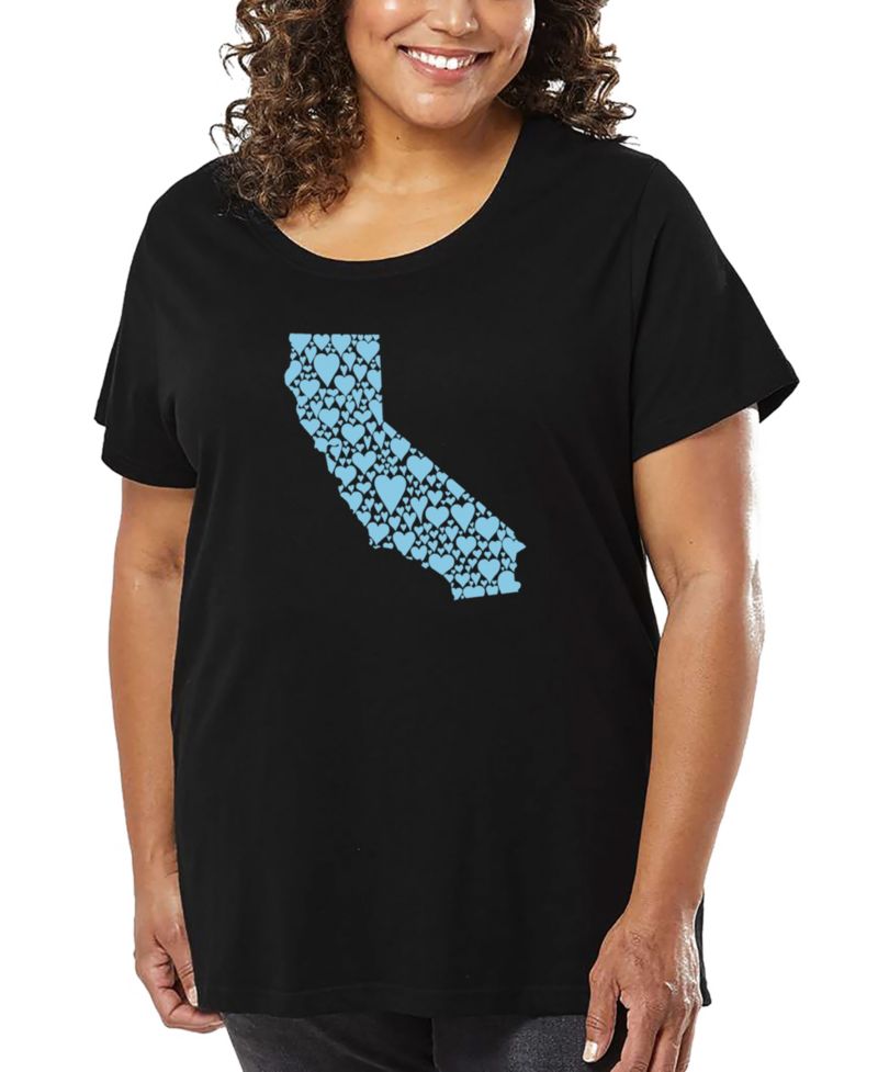 Plus Size California Hearts Art T-Shirt