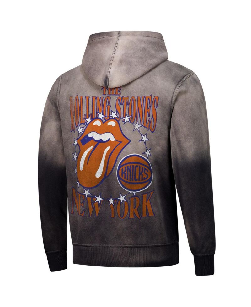 Men's and Women's Gray Rolling Stones x New York Knicks Collab Pullover Hoodie