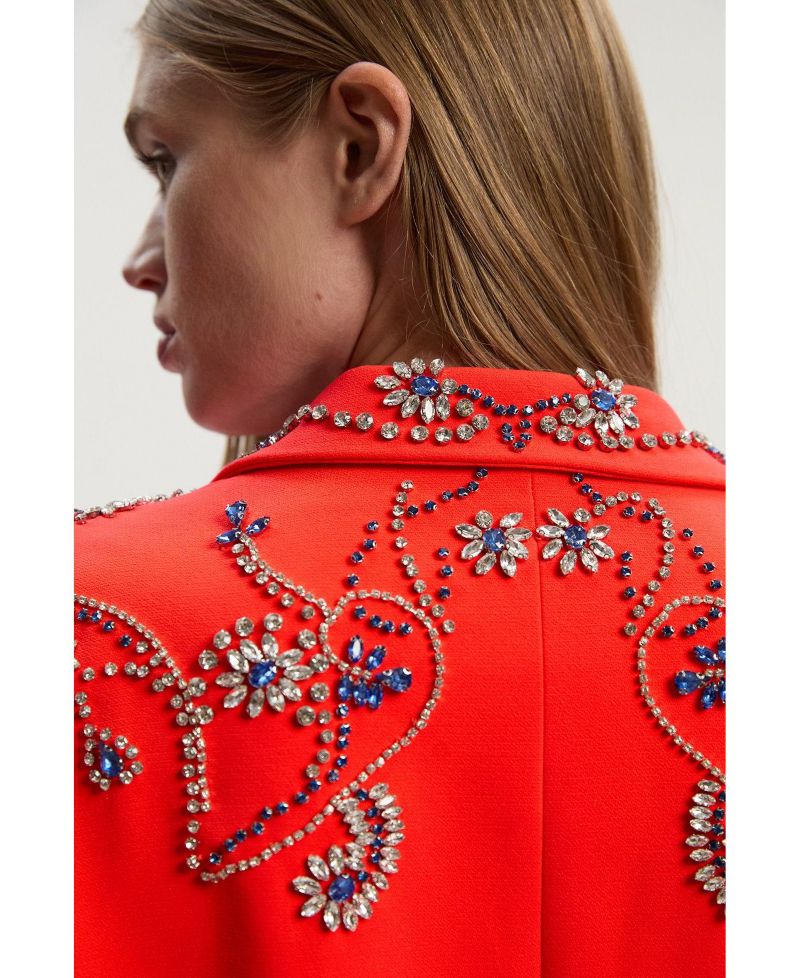 Women's Embellished Single Breasted Blazer