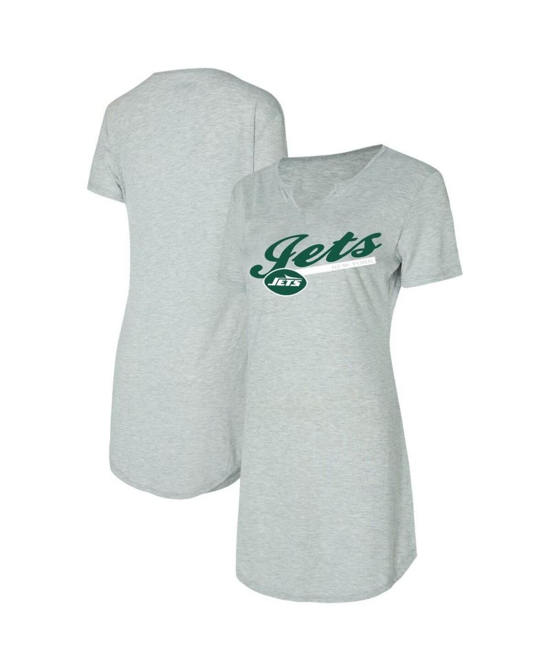 Women's Gray New York Jets Petition Knit Nightshirt