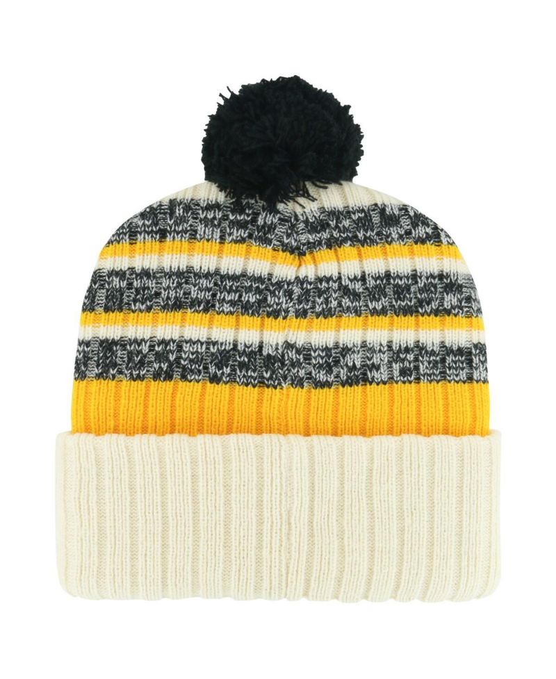 Men's Cream Pittsburgh Penguins Tavern Cuffed Knit Hat with Pom