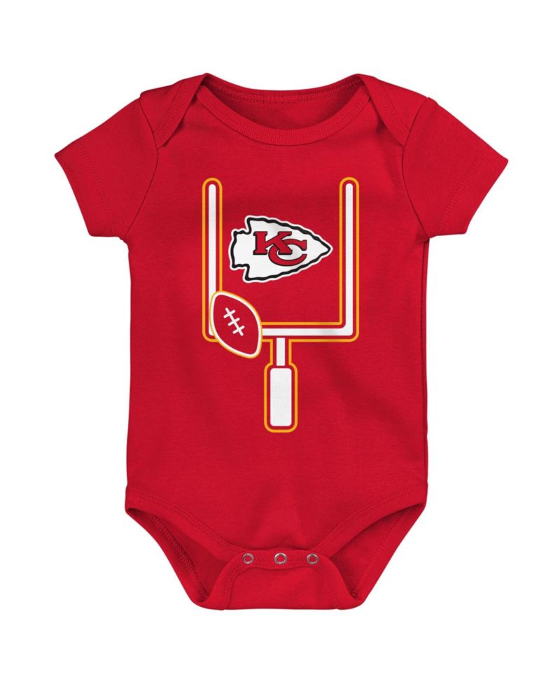Baby Boys and Girls 3-Piece Kansas City Chiefs Littlest Player Bodysuit Set