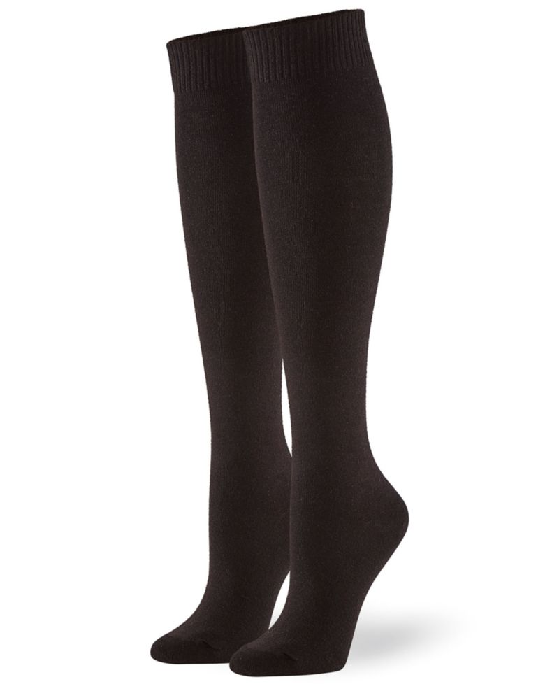 Women's Flat Knit Knee High Socks 3 Pair Pack U21135