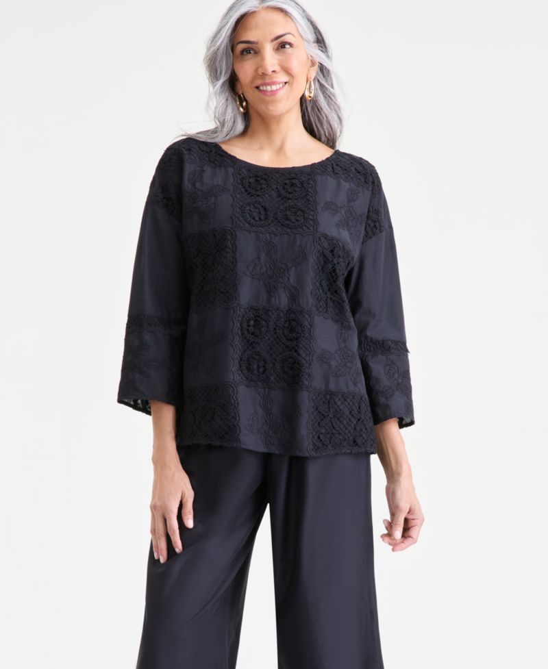 Women's Crochet Patchwork Top