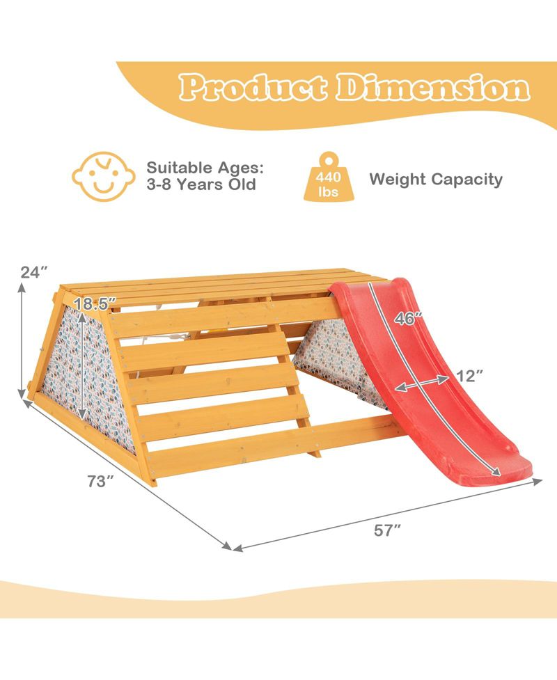 5-in-1 Wooden Indoor Jungle Gym Play Center