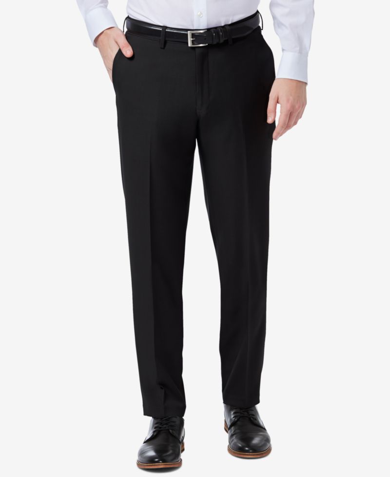 Men's Premium Comfort Slim-Fit Performance Stretch Flat-Front Dress Pants