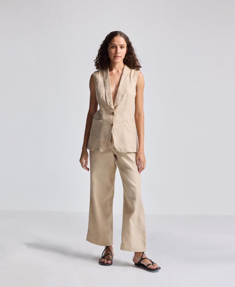 Women's Sleeveless Hemp Jacket
