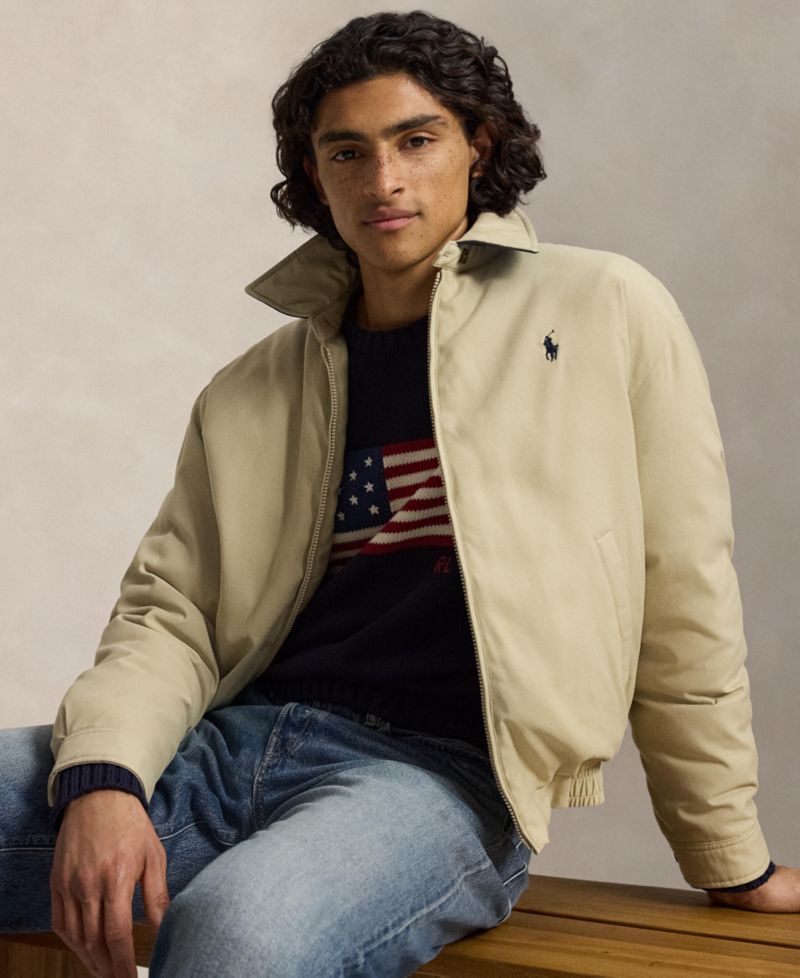 Men's Insulated Twill Bomber Water-Resistant Jacket