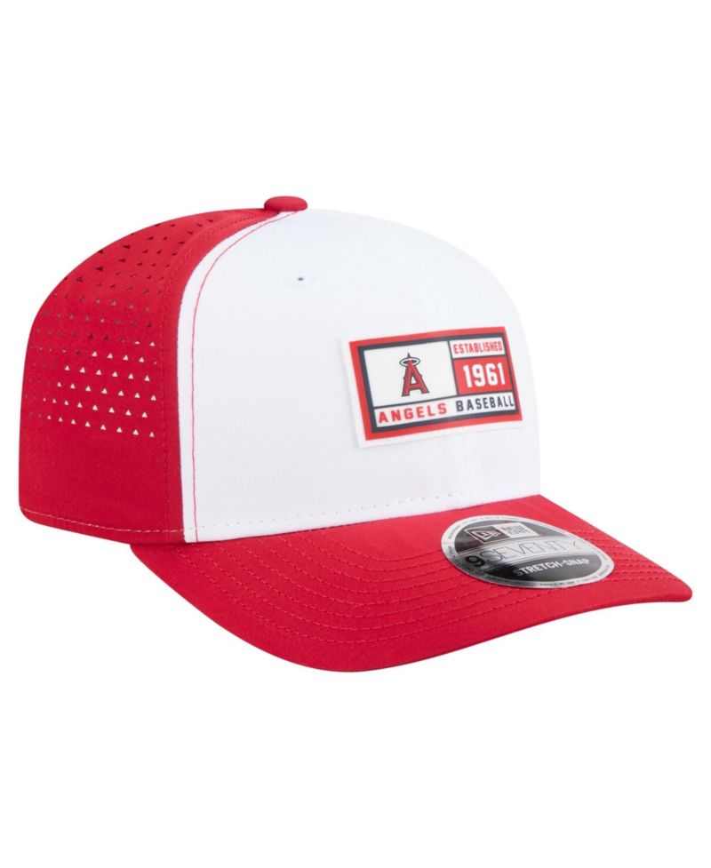 Men's White/Red Los Angeles Angels Established Patch 9SEVENTY Adjustable Hat
