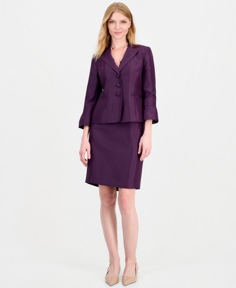 Women's Classic Fit Bell-Sleeve Pencil Jacket and Skirt, 2-Piece Set