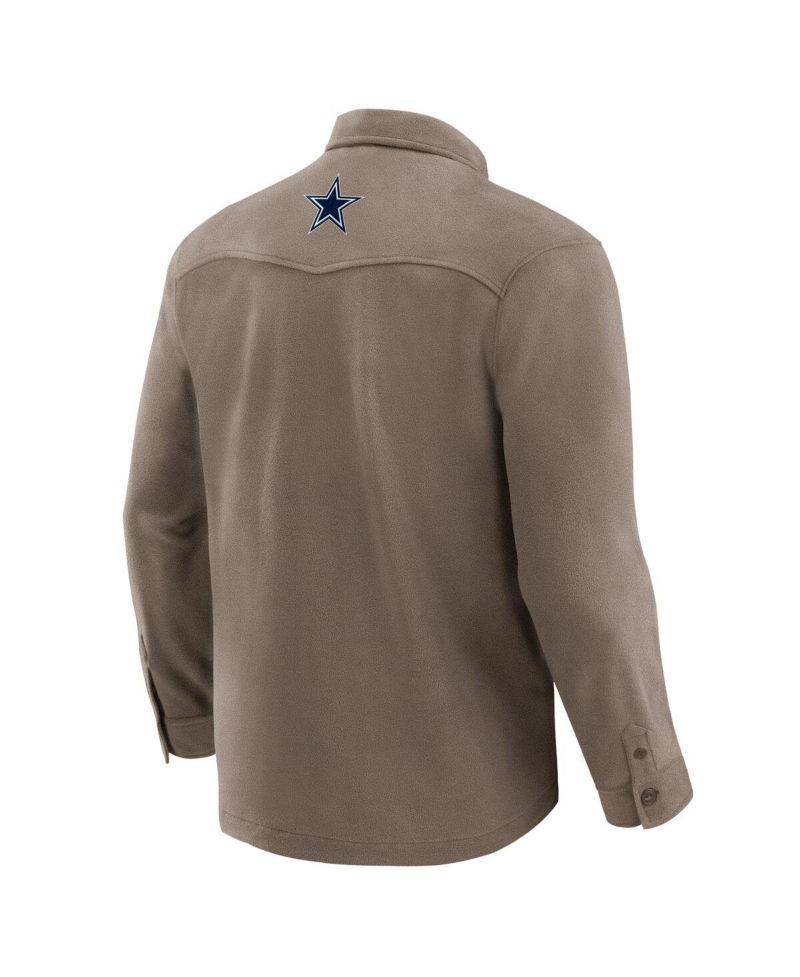 Darius Rucker Collection by Men's Tan Dallas Cowboys Polar Fleece Cozy Button-Up Shirt