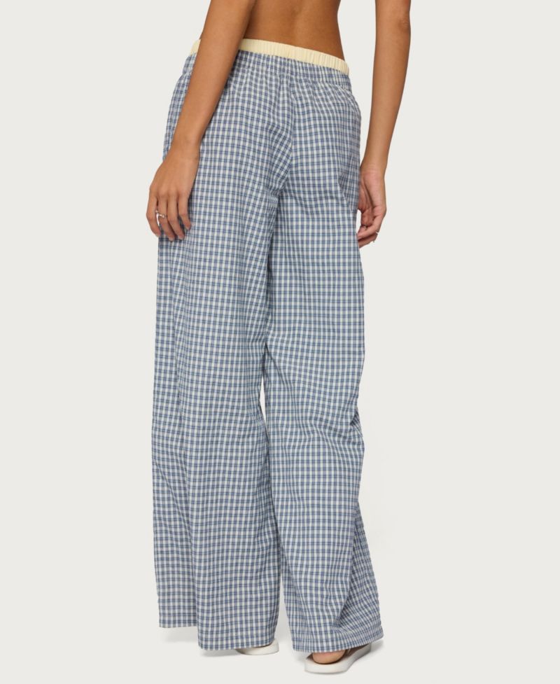 Women's Indya High-Rise Plaid Wide-Leg Pull-On Pants