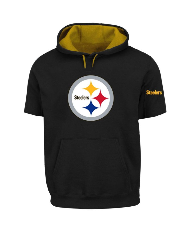 Men's Big & Tall Pittsburgh Steelers Fleece Short-Sleeve Midweight Pullover Hoodie