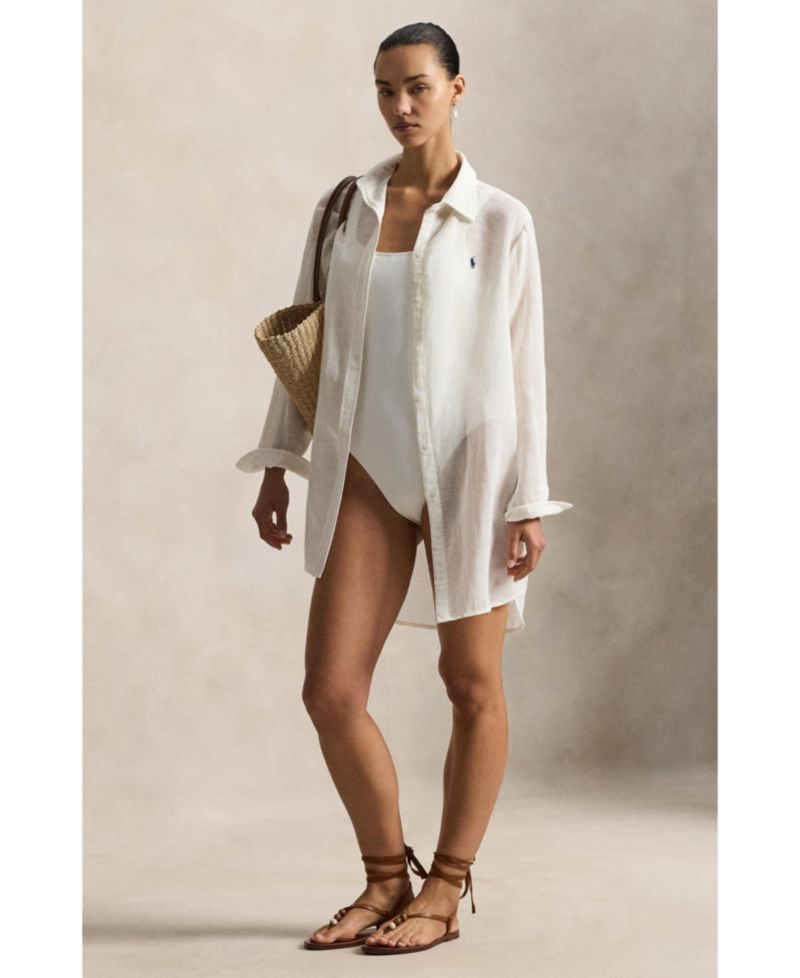 Women's Boyfriend Shirt Swimsuit Cover Up