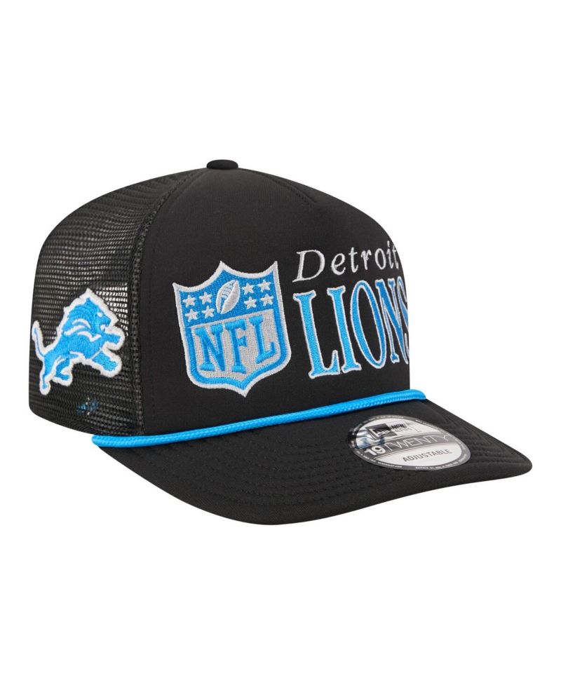 Men's Black Detroit Lions Throwback Foam 19TWENTY Adjustable Hat